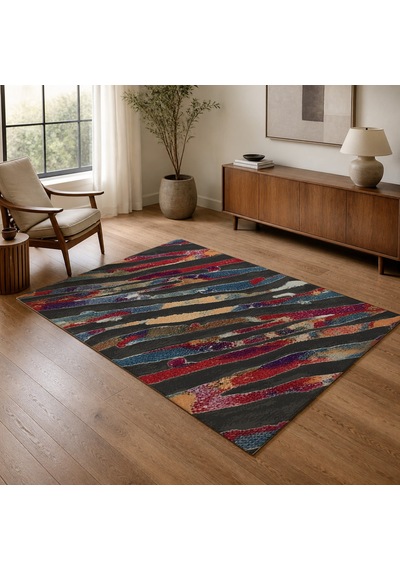 Kartela Halı Aira Halı Kaymaz Taban Makinede Yıkanabilir Halı Antrasit - 80 X 120 Cm