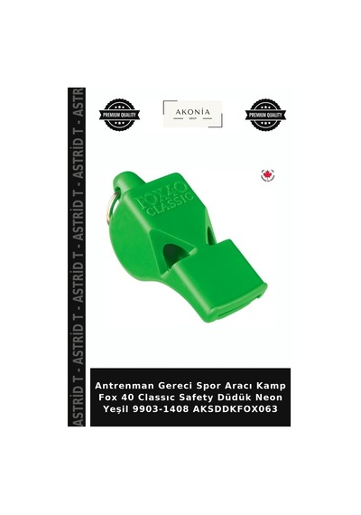 Antrenman Gereci Spor Aracı Kamp Fox 40 Classıc Safety Düdük Neon Yeşil 9903-1408 Aksddkfox063