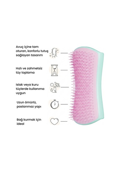 Pet Teezer Deshedding - Mint / Pink Yeşil Pembe Köpek Bakım Fırçası