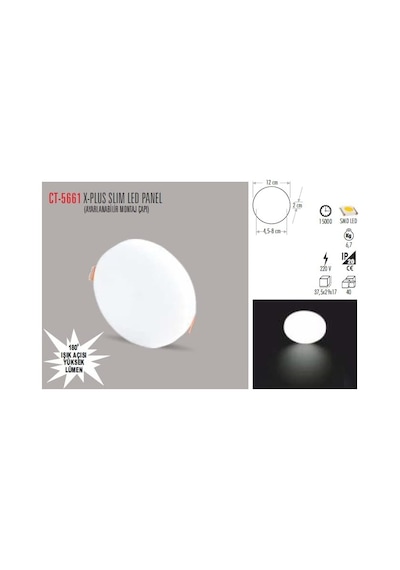 Ct-5661 15w/3200k X-plus Slım Led Panel G.ışığı Cata Diğer