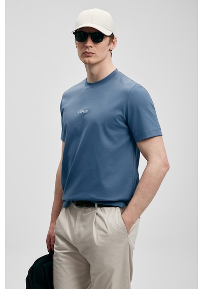 Lufian Marcus Modern Grafik T- Shirt Koyu Mavi Koyu Mavi 111020322100310 Koyu Mavi