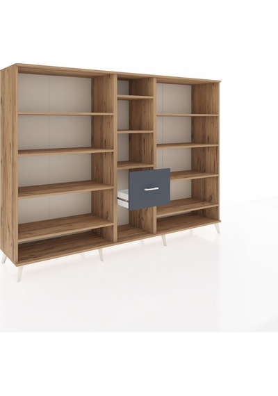 Hyperion Dolap 11 Raflı 3 Çekmeceli 220x44x163 Çam-çam/antrasit Çam-çam/antrasit Hyperion Dolap 11 Raflı 3 Çekmeceli 220x44x163 Çam-çam/antrasit Çam-çam/antrasit