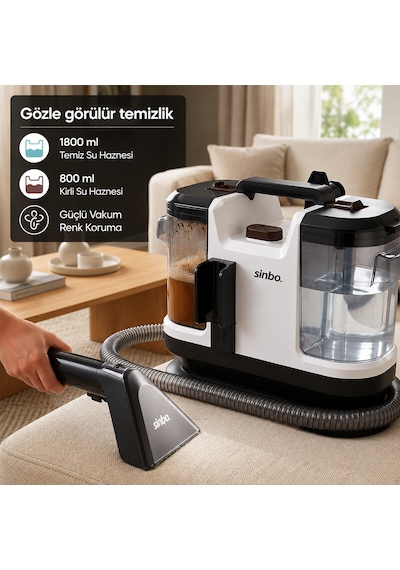 Koltuk Halı Yıkama Makine 500w Güç Xl Su Haznesi 1.5mt Hortum Scc-7605