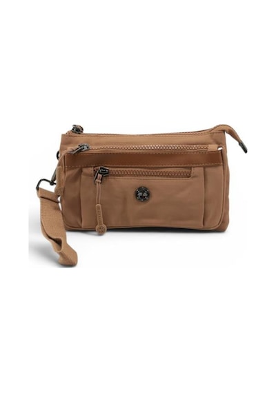 Baginn Paraşüt Kumaş Mini Çapraz Askılı Kadın Telefon Çantası Yağmur Geçirmez El Askılı Çanta 20 12 Cm Karamel