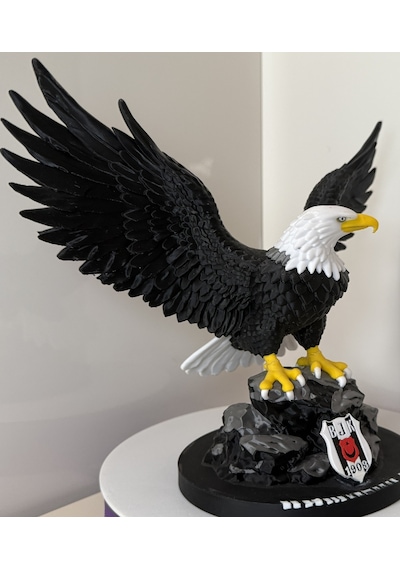 Siyah Beyaz Kartal Kara Kartal 3D Baskı Dekoratif