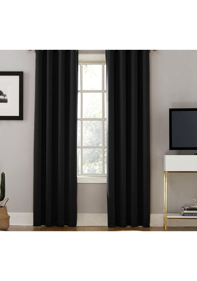 Ayrex Evdepo Home Karartma Blackout Pilesiz Tek Kanat Fon Perde Siyah 140 X 250 Cm Genel