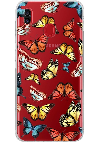 Samsung Galaxy A20 İle Uyumlu Water Color 2 Kamera Korumalı Şeffaf Kılıf Şeffaf