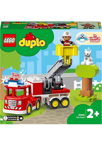 LEGO® DUPLO® İtfaiye Kamyonu 10969 - 2 Yaş & Üzeri Çocuklar için Eğitici Oyuncak Yapım Seti (21 Parça)