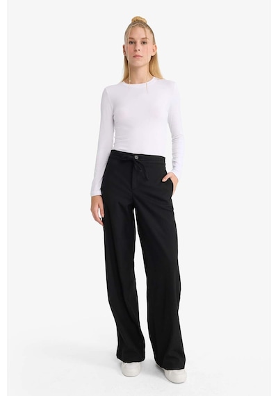 DeFacto Coool Wide Leg Kumaş Pantolon Geniş Paça Normal Bel E1369AX24WNBK27 DeFacto Coool Wide Leg Kumaş Pantolon Geniş Paça Normal Bel E1369AX24WNBK27