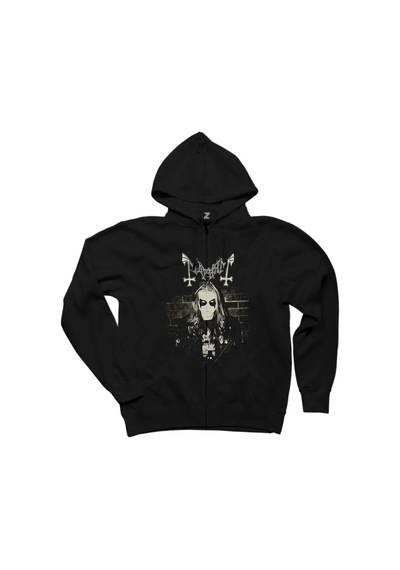 Mayhem Per Yngve Ohlin Siyah Fermuarlı Kapşonlu Sweatshirt Siyah