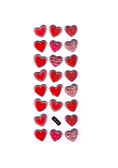 Sticker Kabartmalı Sticker Defter, Planlayıcı Etiket - Cb-528 16x7 Cm-desenli Kalp