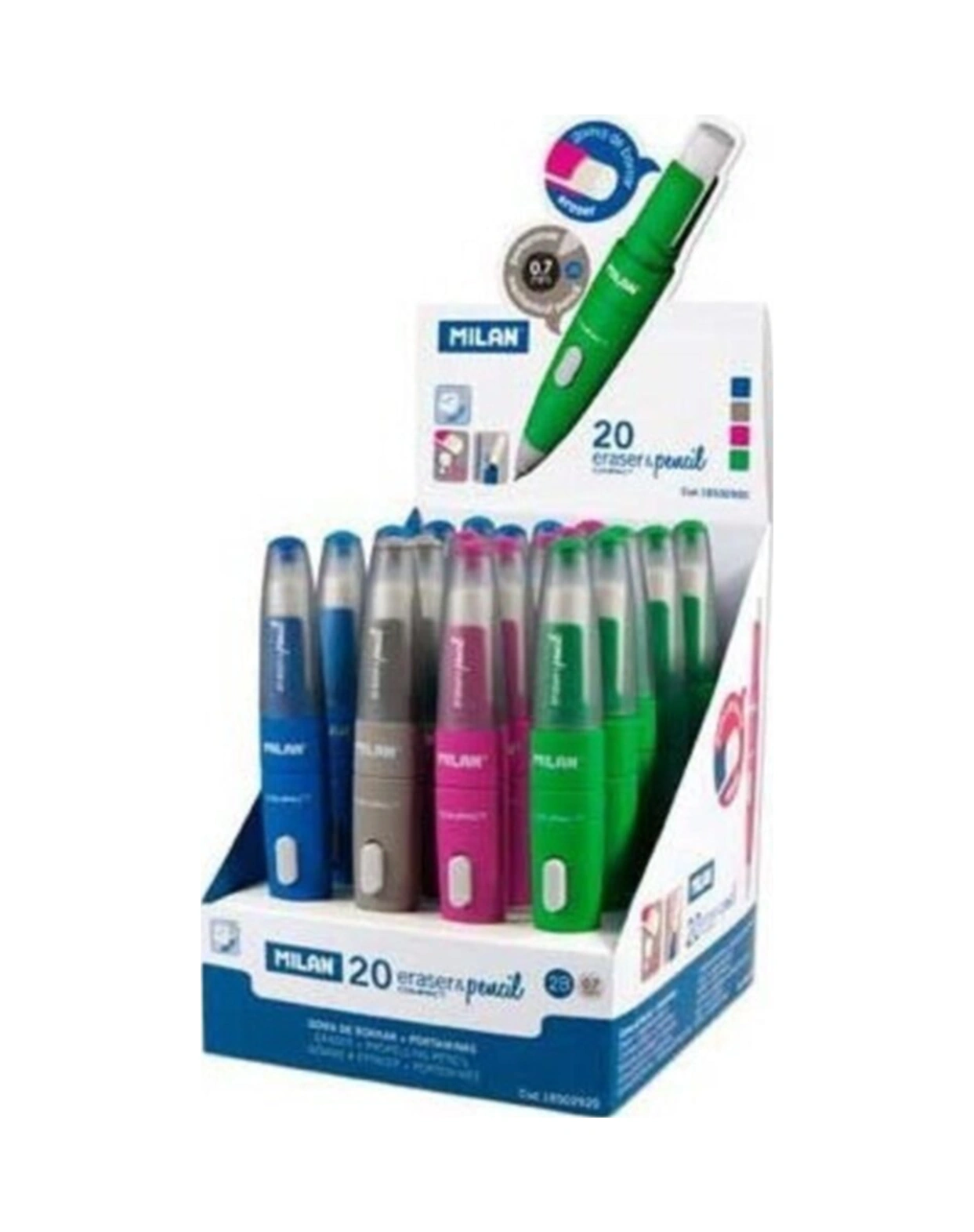 Compact Silgili Versatil Kalem 0,7mm 20 Li Paket 18502920 Karışık