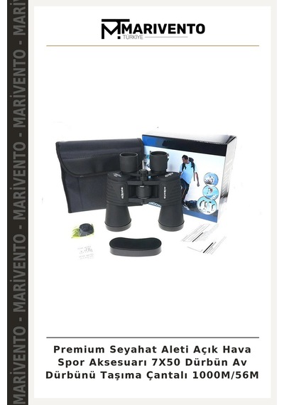 Premium Seyahat Aleti Açık Hava Spor Aksesuarı 7x50 Dürbün Av Dürbünü Taşıma Çantalı 1000m/56m