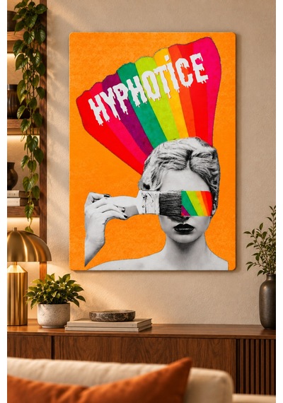 Dekoratif Hyphotice Metal Tablo Modern Duvar Dekorasyonu Çok Renkli