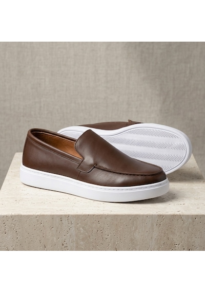 Growish Gr0318 Hakiki Deri Beyaz Eva Taban Günlük Kullanım Yüksek Taban Kahverengi Loafer Casual Ayakkabı Growish Gr0318 Hakiki Deri Beyaz Eva Taban Günlük Kullanım Yüksek Taban Kahverengi Loafer Casual Ayakkabı