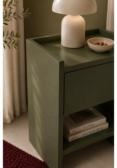 Home Keto Tek Çekmeceli Komodin 38x52x40 Cm Modern Tasarım Haki - 914411036 Haki Home Keto Tek Çekmeceli Komodin 38x52x40 Cm Modern Tasarım Haki - 914411036 Haki
