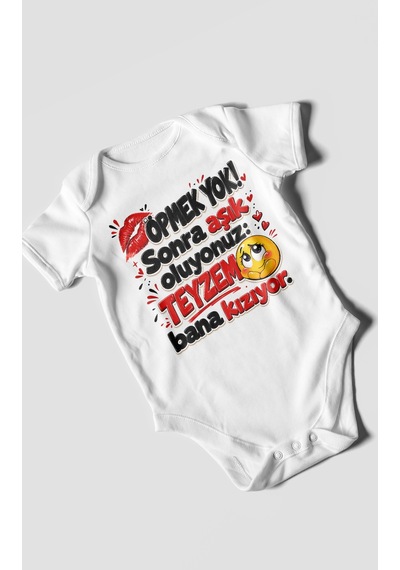 Morivokids Teyzeye Özel Kısa Kollu Bebek Body %100 Pamuk Zbn156-kk Beyaz