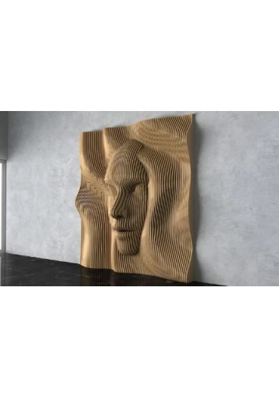 Parametric Dalgalı Ahşap Tablo Antrasit Ve Beyaz