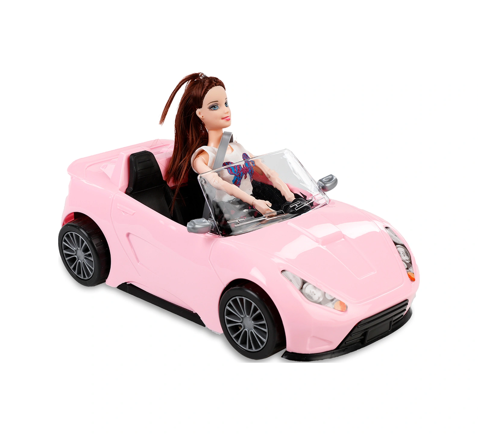 Oydaş Cindy Car Bebekli Araba Pembe Eklem Yerleri Oynayan Arabalı Bebek