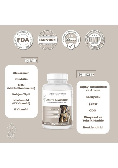 Joints&mobility, Glukozamin, Kondritin, Kolajen, Kedi Ve Köpek, 60 Tablet