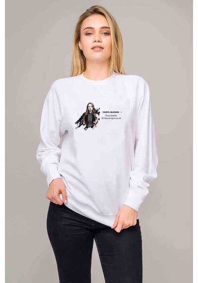 Riverdale Riverdale Girls Baskılı Beyaz Kadın Sweatshirt
