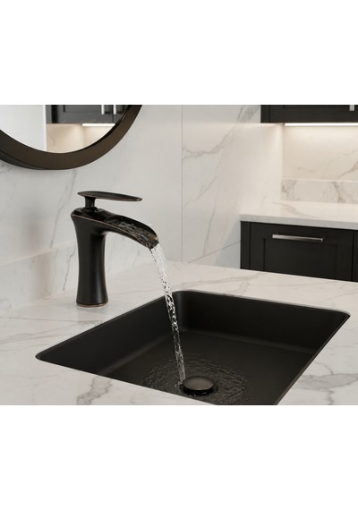 Şelale Siyah Lavabo Bataryası
