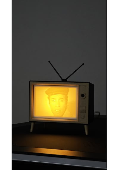 Morfem3d Özelleştirilebilir Retro Tv Görünümlü Aydınlatmalı Litofan Type-c Girişli Özel Tasarım Siyah - Beyaz