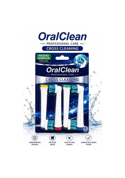 Oral Clean Cross Cleanıng 4 Lü Yedek Diş Fırçası Başlığı
