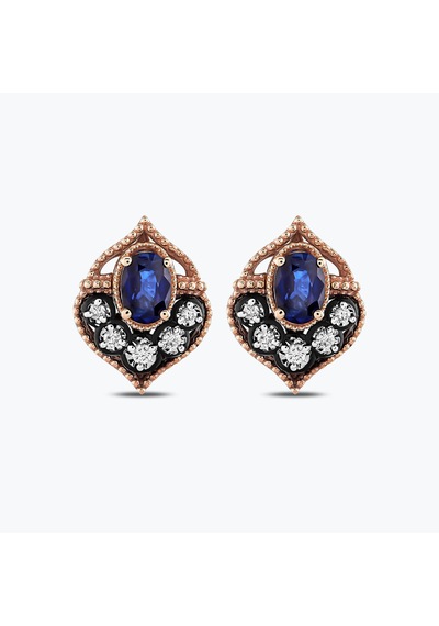 Altınbaş Elmas Safir Küpe N11.184