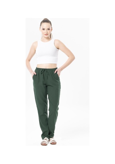 Eliş Şile Bezi Şile Bezi Çift Cepli Unisex Yazlık Pantolon Yeşil Ysl-yeşil Yeşil