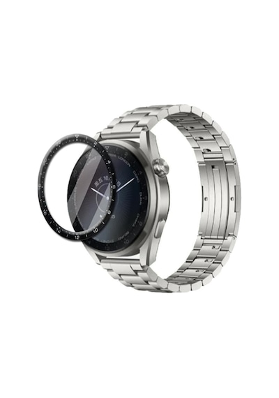 Huawei Watch 3 Pro 3D Full Kaplama Ekran Koruyucu Pet+Pmma (523365533)-Siyah
