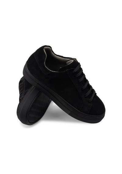 Deery Hakiki Süet Siyah Sneaker Kadın Ayakkabı - Z1681zsyhc03 Siyah