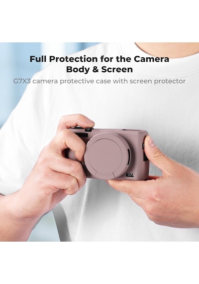 K&f Concept K&f Canon G7x Mark Iıı Uyumlu Silikon Kılıf + Ekran Koruyucu / Mor Purple