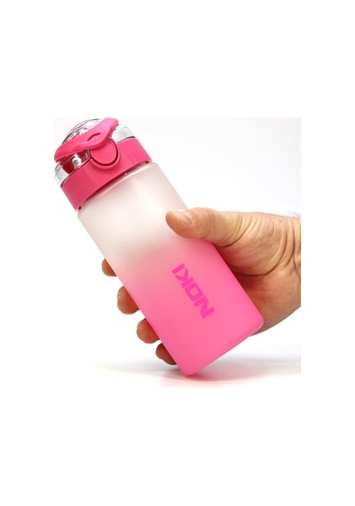 Su Matarası Tritan Geniş Ağız Su Şişesi Gradyan Spor Matarası Suluğu Bpasız 500 Ml Pembe 0109