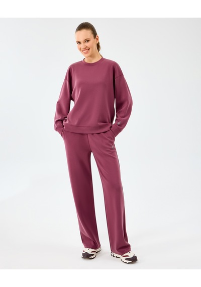 Skechers W Lounge Loose Crew Neck Sweatshirt Kadın Bordo Sweatshirt S2510052-3877 Bordo