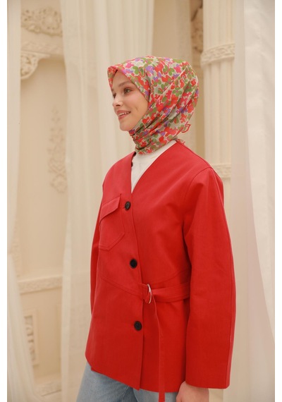 Silk Home Soft Eşarp 73081-33 Taş, Su Yeşili, Mercan, Yeşil, Mor