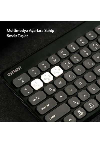 Lumı Km-bt903 3in1 3 Bt + 2.4 1600dpi Ultra İnce Q 4 Cihaz Bağlantılı Scissors Kablosuz Klavye + Mouse Set Gri Diğer