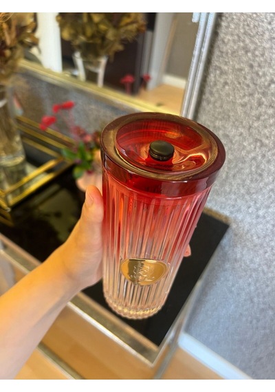 Morponi Pipetli Cam Bardak Tekli Pinterest Model Kırmız 450 Ml Kırmızı