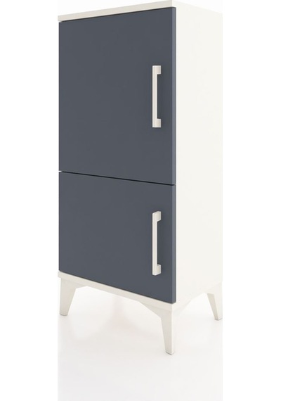 Arges Komodin 3 Raflı 2 Kapaklı 44x30x96 Aytaşı-antrasit Aytaşı
