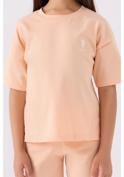 U.S. Polo Assn. U.s. Polo Assn Kız Çocuk Turuncu Bermuda Takım Us1848-c-v55 Turuncu