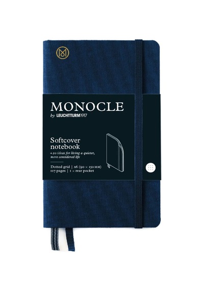 Leuchtturm1917 Monocle Serisi, Cep Boy A6 , Yumuşak Kapak, 128 Numaralandırılmış Sayfa, Noktalı, Lacivert