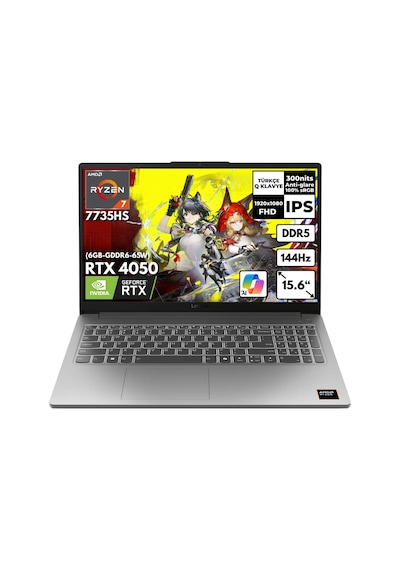 Lenovo LOQ Essential 15ARP10E 83S00030TRHMF12 R7-7735HS 32 GB 4 TB SSD 6 GB RTX4050 15.6" FHD Free Dos Dizüstü Bilgisayar