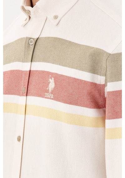 U.s. Polo Assn. Erkek Krem Gömlek Desenli 50291406-vr071 Krem U.s. Polo Assn. Erkek Krem Gömlek Desenli 50291406-vr071 Krem