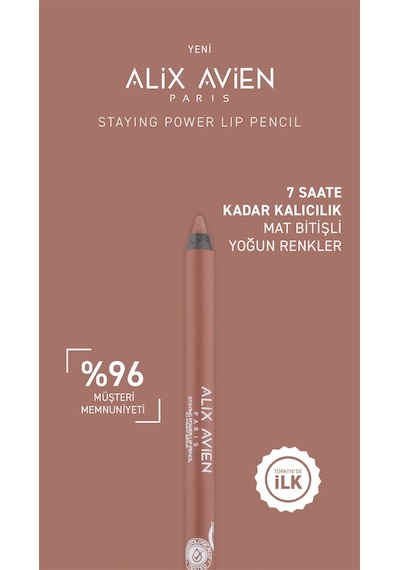 Alix Avien Suya Dayanıklı Uzun Süre Kalıcı Yumuşak Dudak Kalemi Staying Power Lip Pencil 51 Pinky Beige