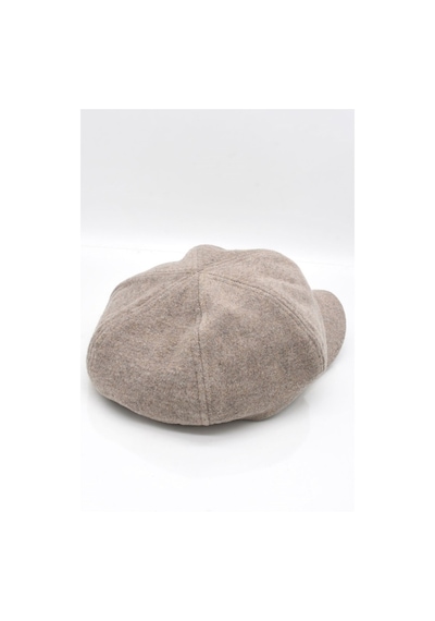 Külah Kadın Kasket Yün Flat Cap Vizon Şapka Vizon Standart
