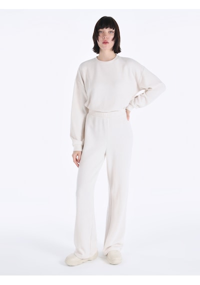 Colins Regular Fit Orta Bel Ekru Kadın Eşofman Altı Cl1065950 Ekru