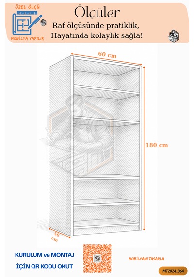 Tamamı Mdf Jumbo Ekstra Derinlikli 2 Kapaklı 4 Raflı Fırın Dolabı