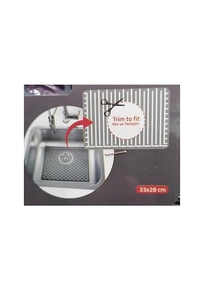 Dikdörtgen Silikon Lavabo Buzluk Matı 33x28 Cm Antrasit Renk 1 Adet Gp115