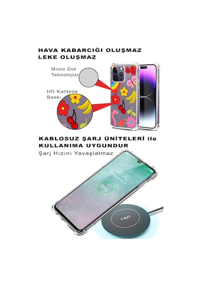 Prinrify Samsung Galaxy M32 Uyumlu Water Color 5 Baskılı Şeffaf Köşe Korumalı Antişok Kılıf