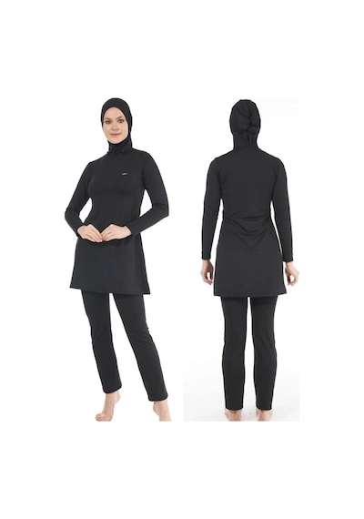 Estiva 22901 Siyah Tam Boy Düz Tesettür Mayo 001